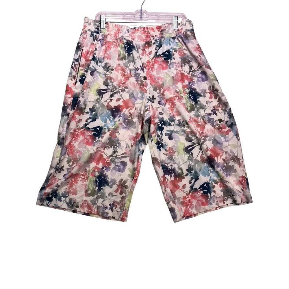 Athleta Savannah Bermuda Short Women XL Floral Print Elastic Waist 798603